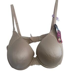NWT Maidenform 38D Push-Up Bra Converts to Halter Plush Padding Nude Underwire